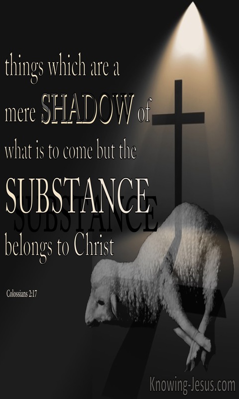 Colossians 2:17 A Shadow Of The Substance To Come (black)